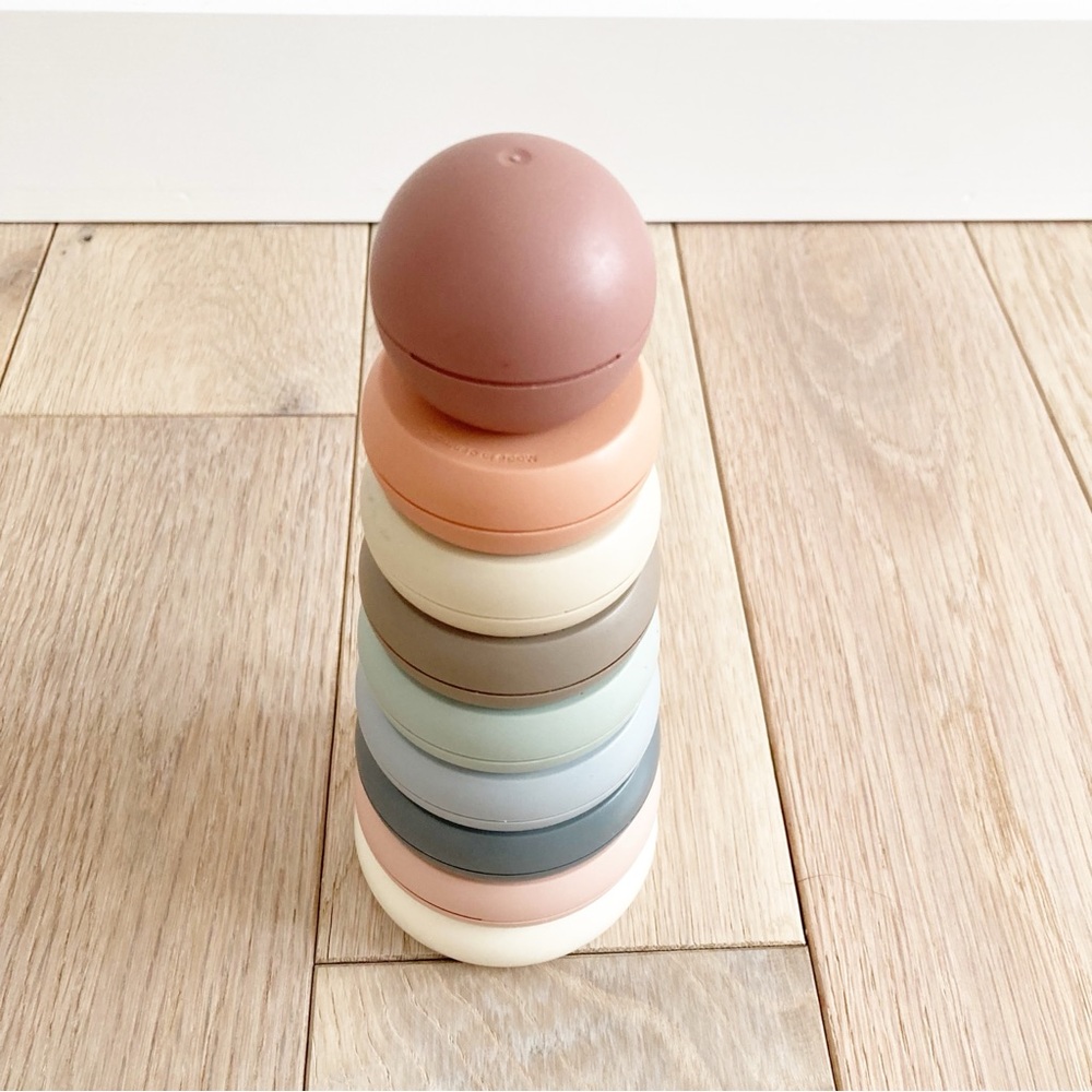 Neutral Pastel Stacking Rings Toy - Soft Tones - Picture 2 of 4